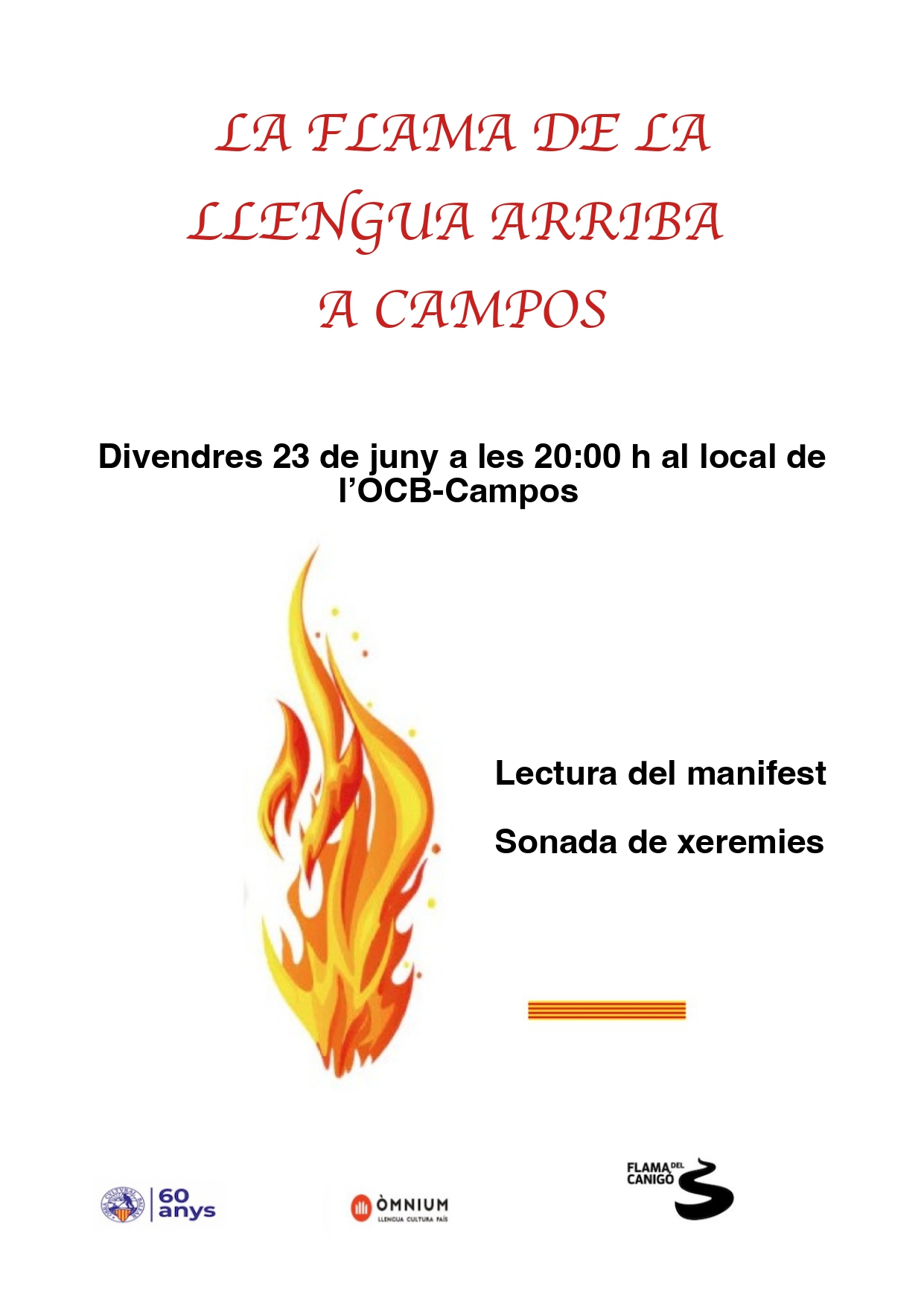 Rebuda de la flama de la llengua a Campos