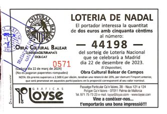 Cobrament de la loteria de l'Obra Cultural Balear de Campos