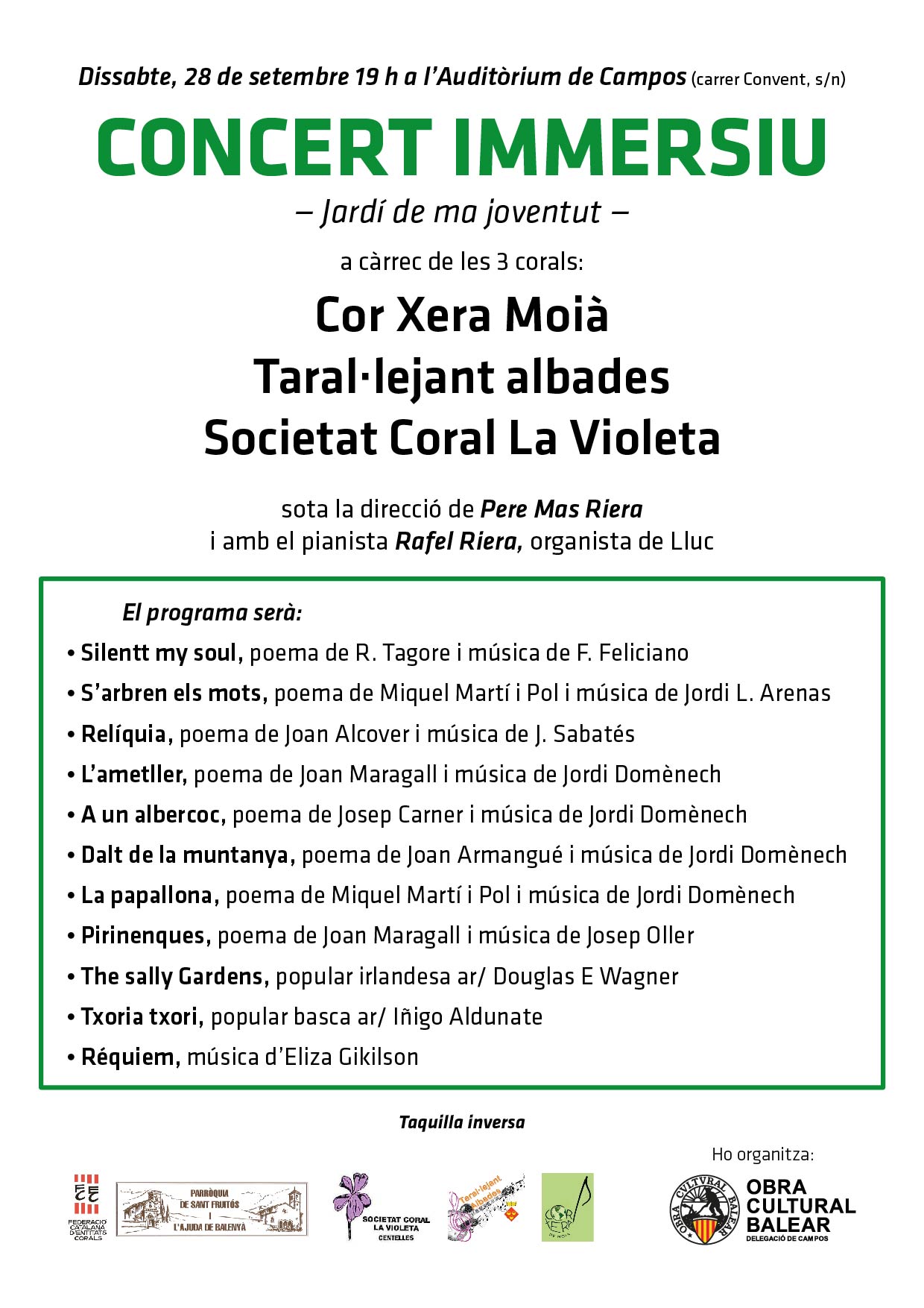 Actes de l’Obra Cultural Balear de Campos setembre-octubre 2024