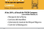 Dilluns arriba la Flama del Canigó a Campos!