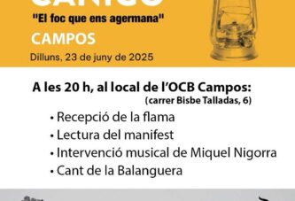 Dilluns arriba la Flama del Canigó a Campos!