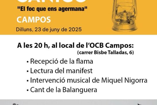 Dilluns arriba la Flama del Canigó a Campos!