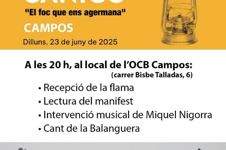Dilluns arriba la Flama del Canigó a Campos!