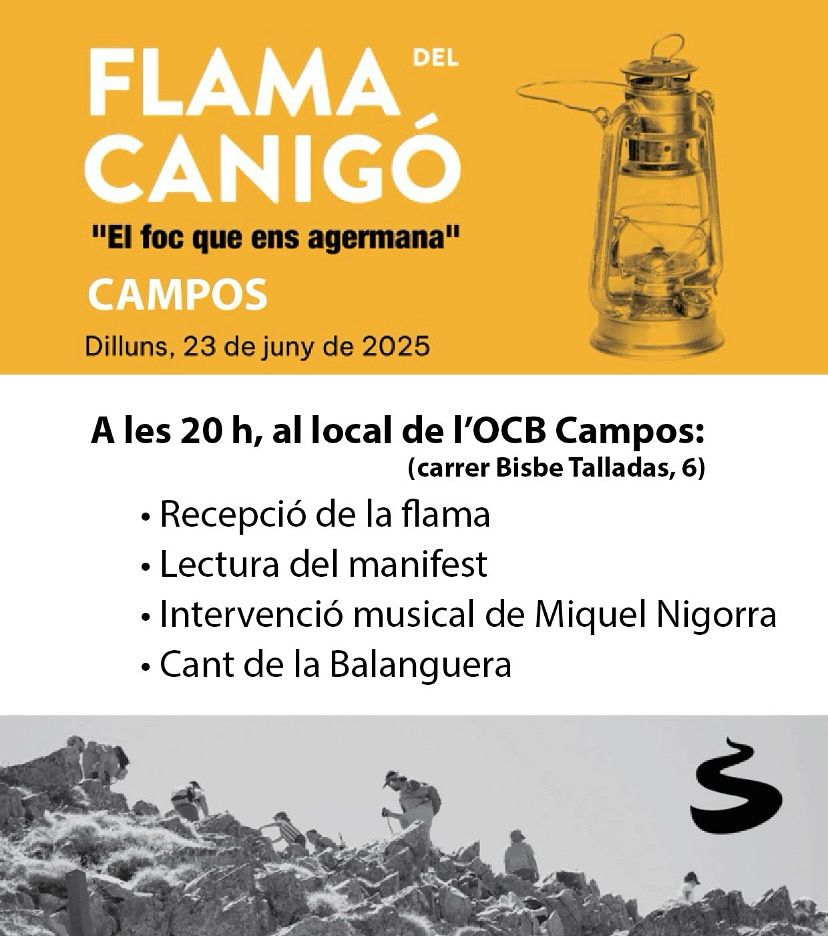 Dilluns arriba la Flama del Canigó a Campos!
