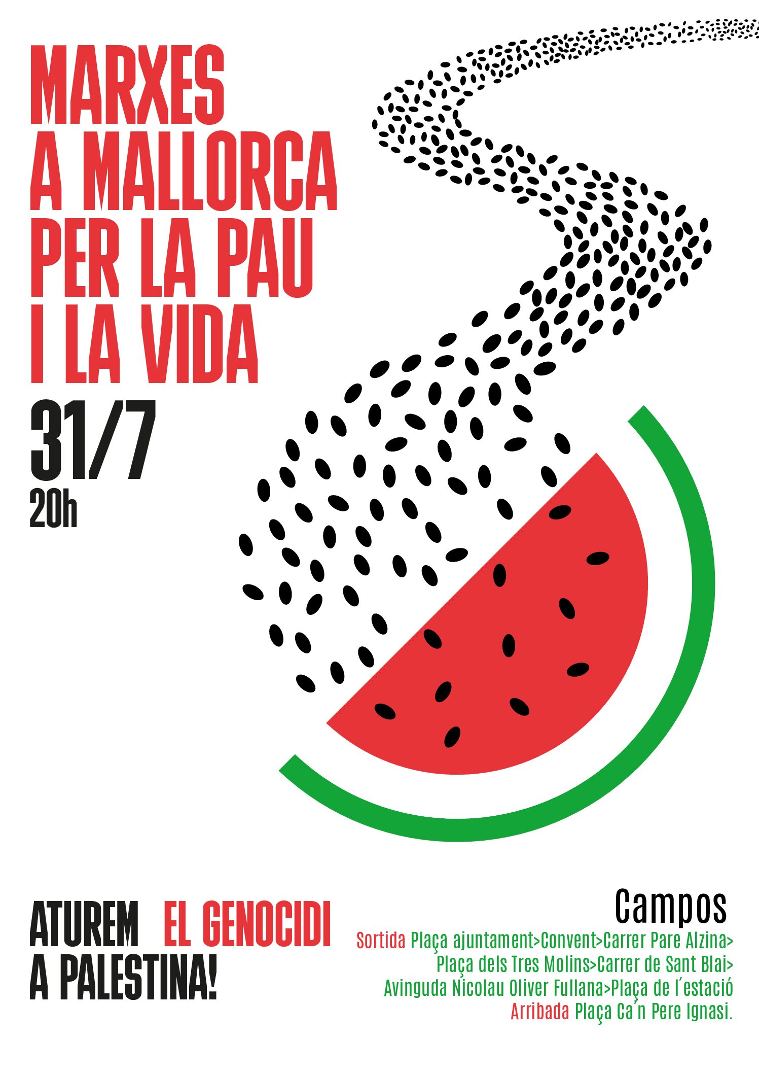 Manifestació avui a Campos per a la pau a Gaza