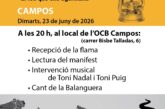 Arribada de la Flama del Canigó a Campos