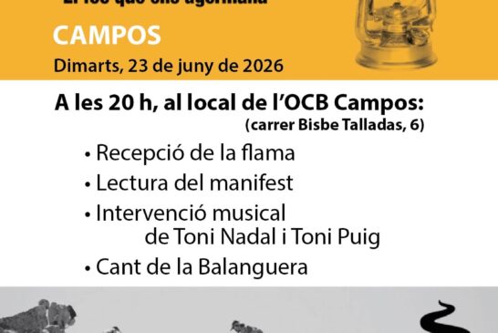 Arribada de la Flama del Canigó a Campos