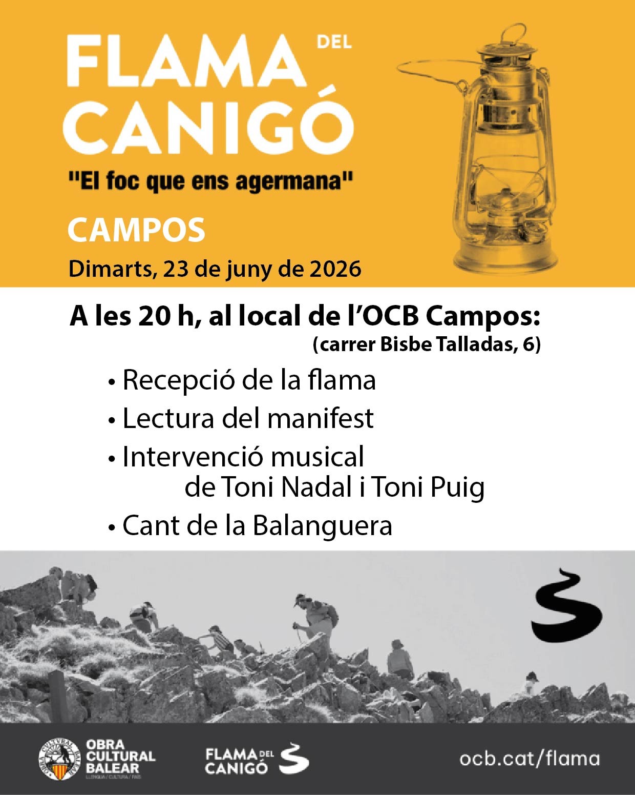 Arribada de la Flama del Canigó a Campos